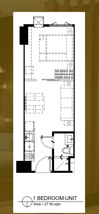 1 Bedroom unit at Gold Residences