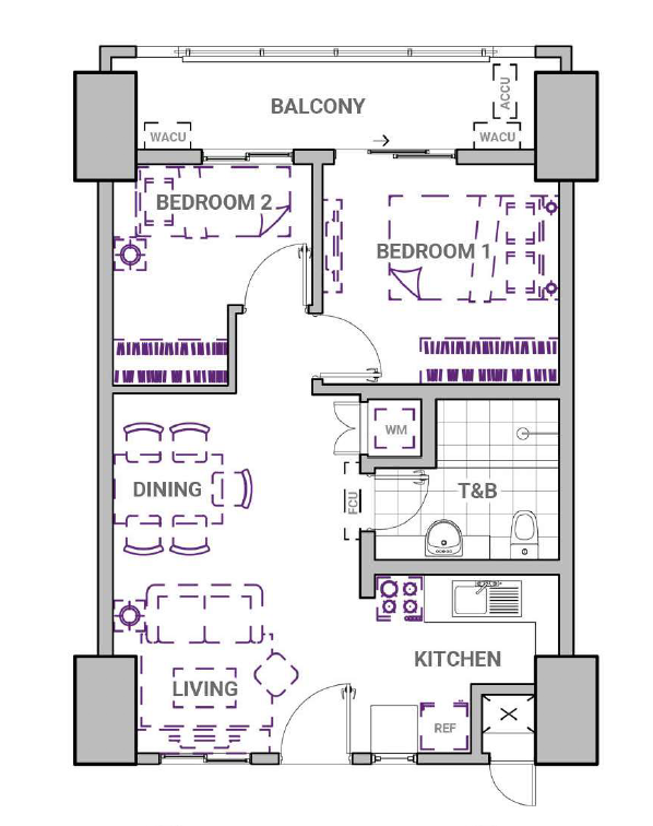 2 Bedroom unit at Sonora Garden Residences