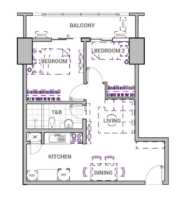 2 Bedroom unit at Sonora Garden Residences