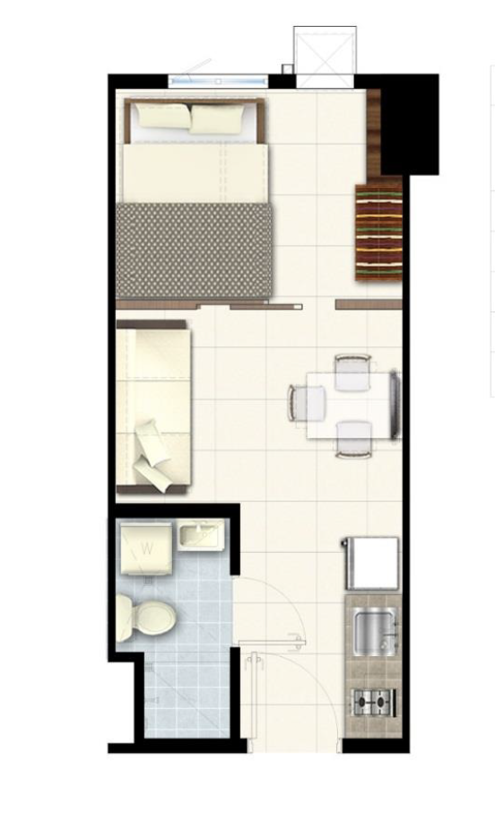 1 Bedroom unit at South 2 Residences